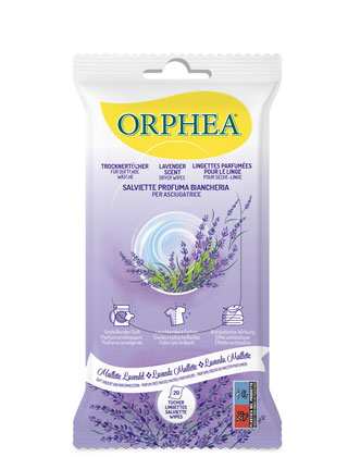 Orphea® salvalana: Salviette profuma biancheria per asciugatrice al profumo di Lavanda